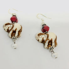 Load image into Gallery viewer, Ivory and Red Elephant Earrings
